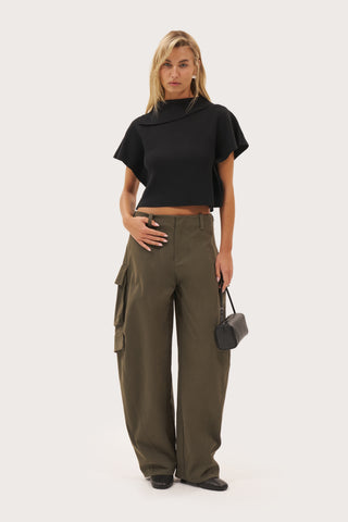 Off Duty Barrel Leg Cargo Pants - Smoked Khaki
