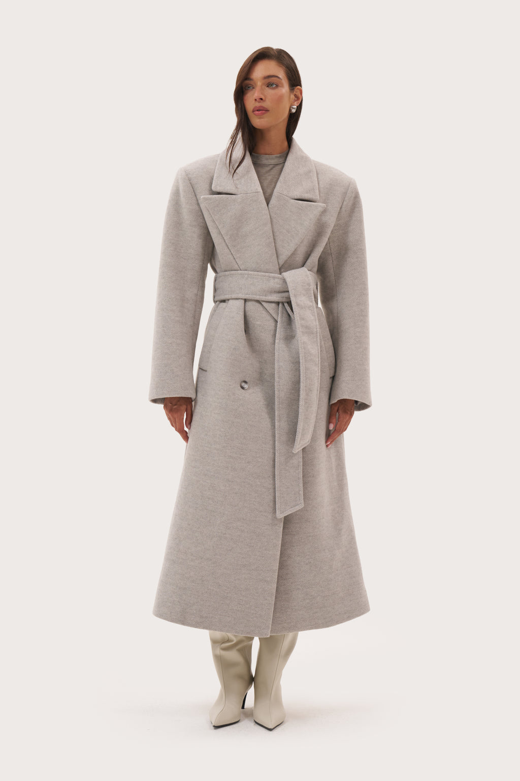 Wren Double Breasted Coat - Grey