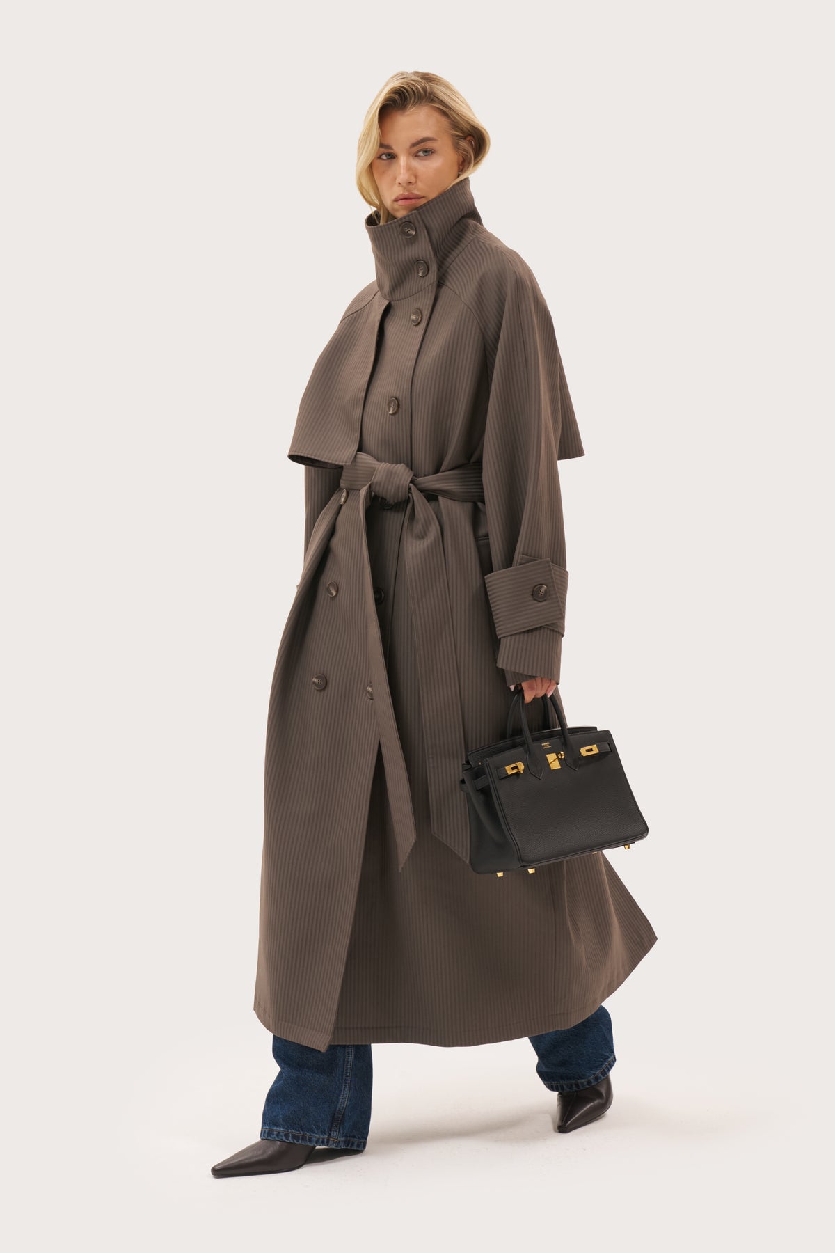 Kensington Oversized Trench Coat - Brown