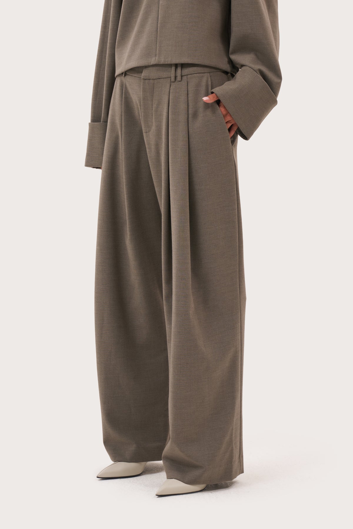 Solene Tailored Trousers - Taupe