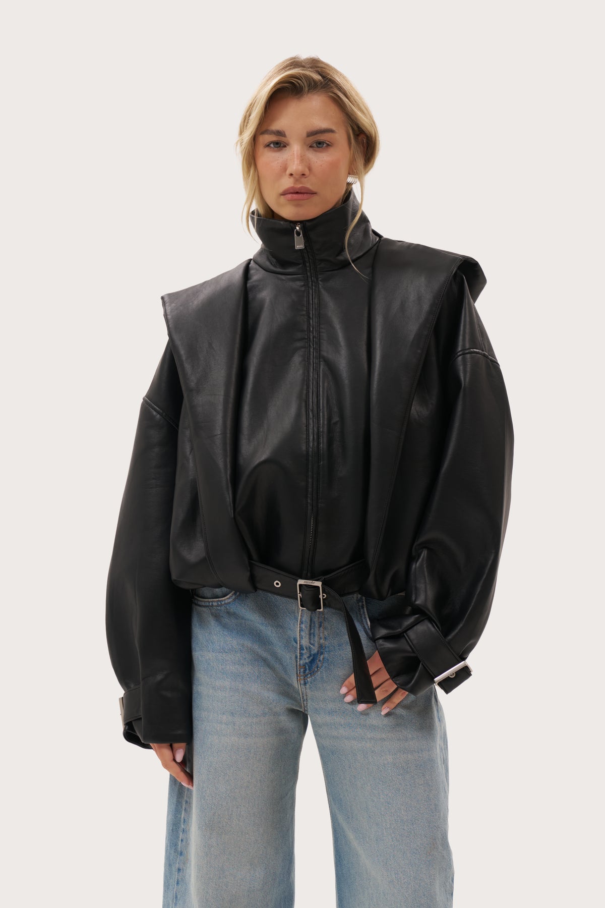 Vienna Faux Leather Jacket - Black