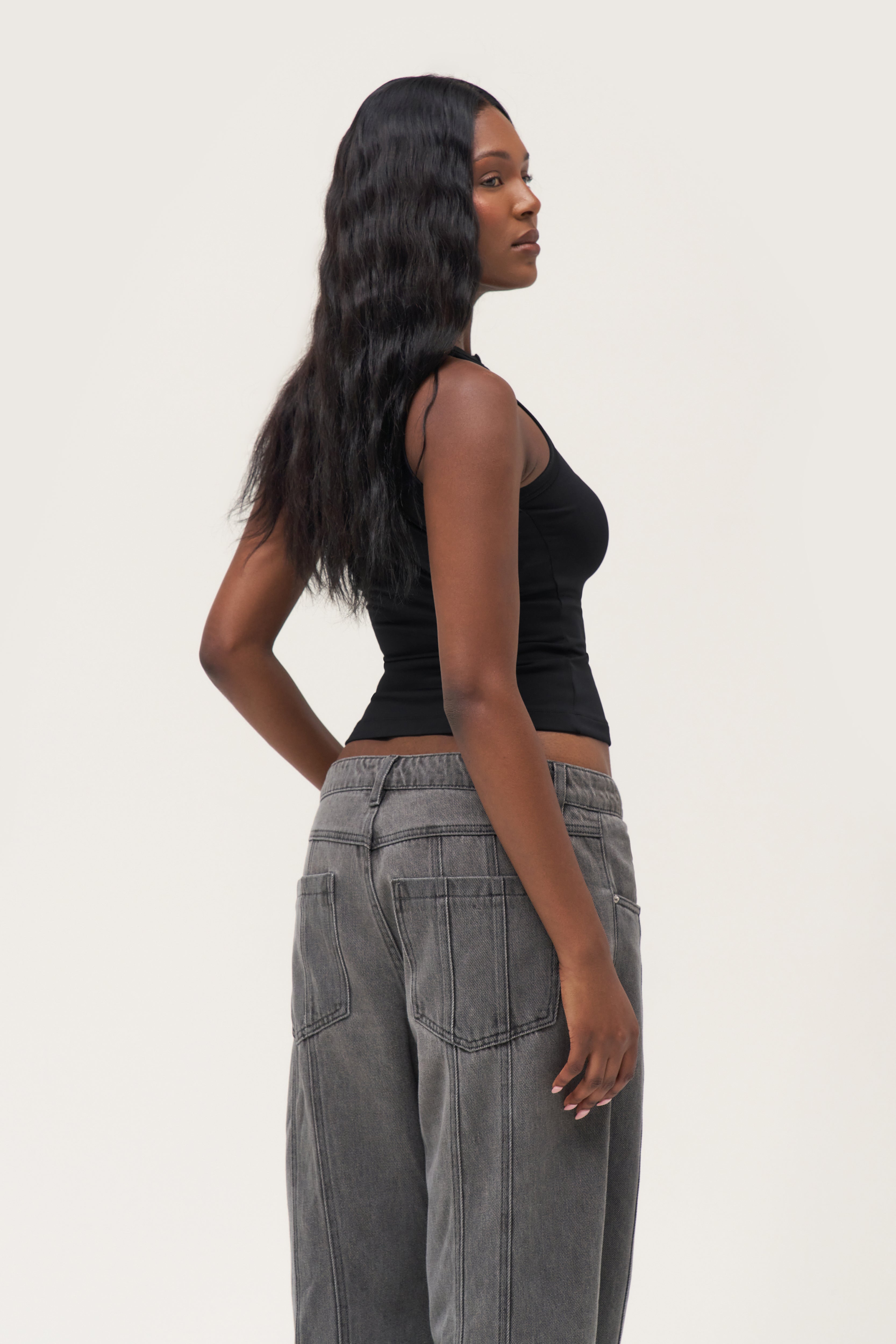 Contour Popper Top - Black