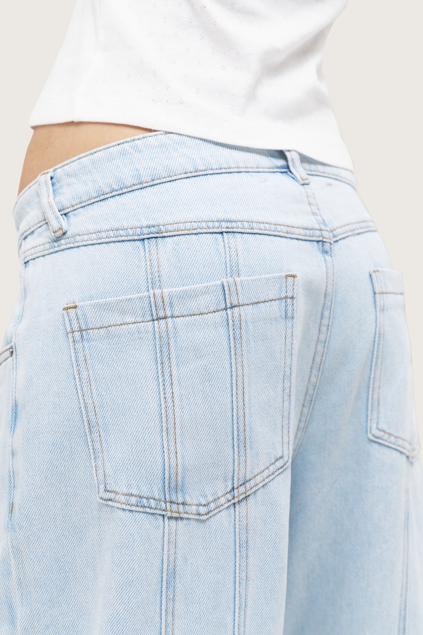 Seam Detail Boyfriend Jeans - Blue