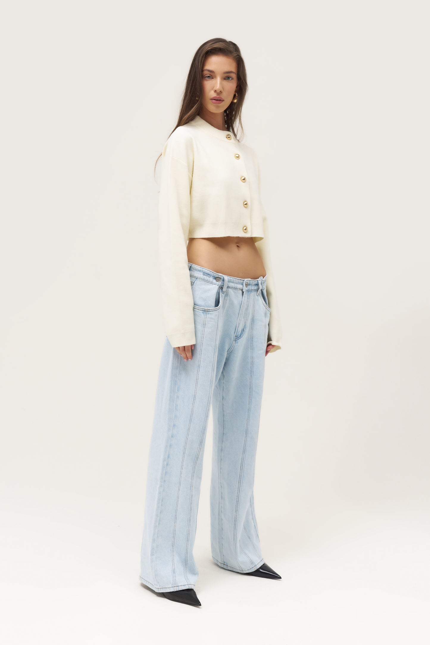 Cosy Cropped Cardigan - Cream