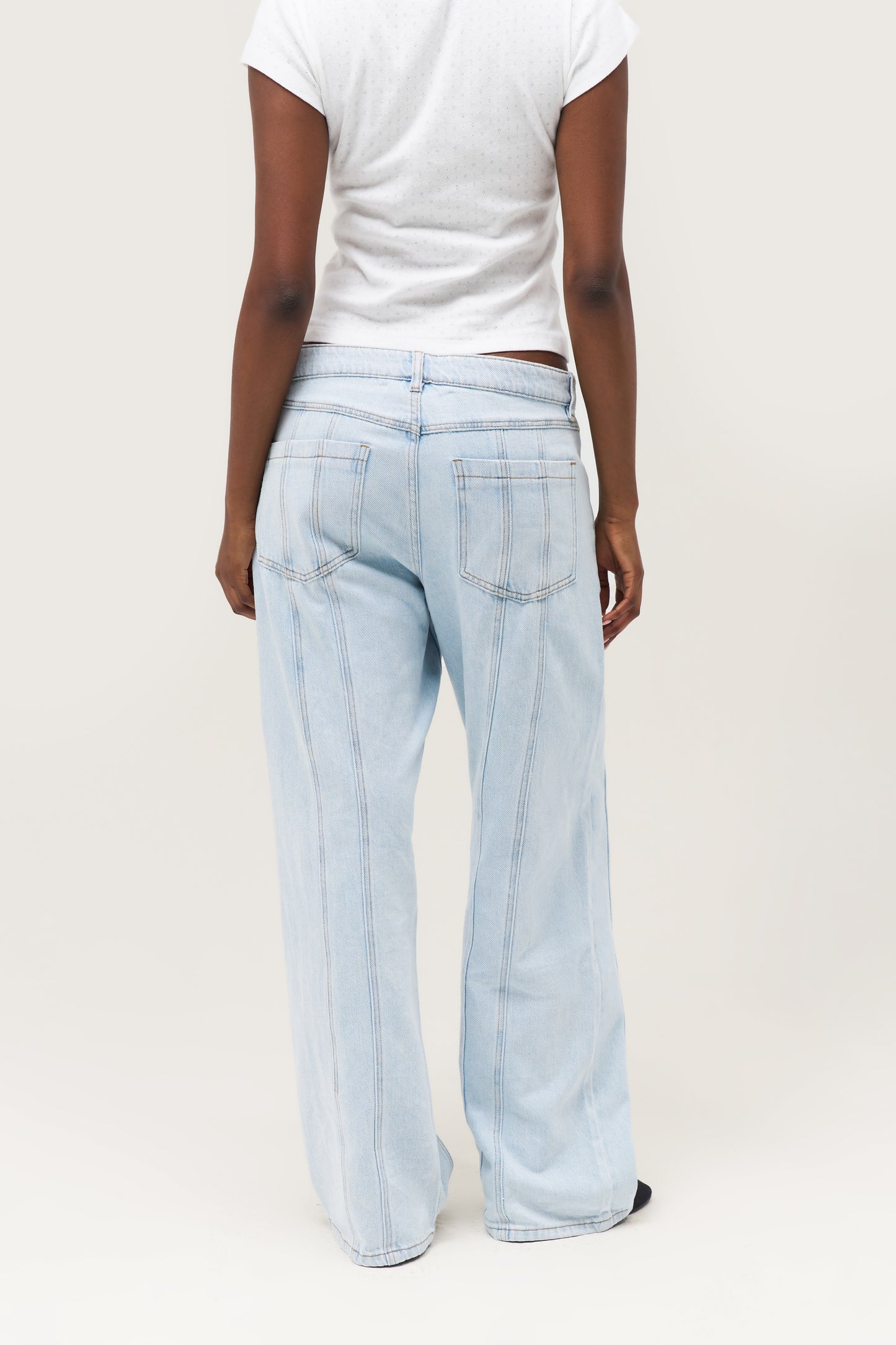 Seam Detail Boyfriend Jeans - Blue