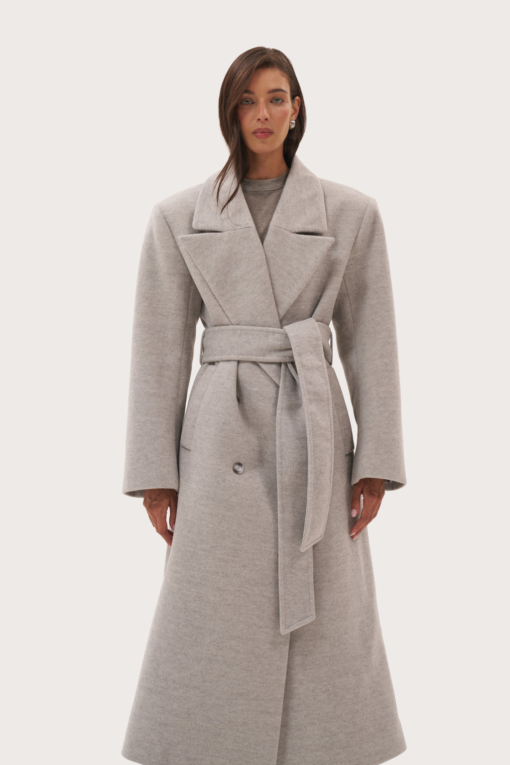Wren Double Breasted Coat - Grey