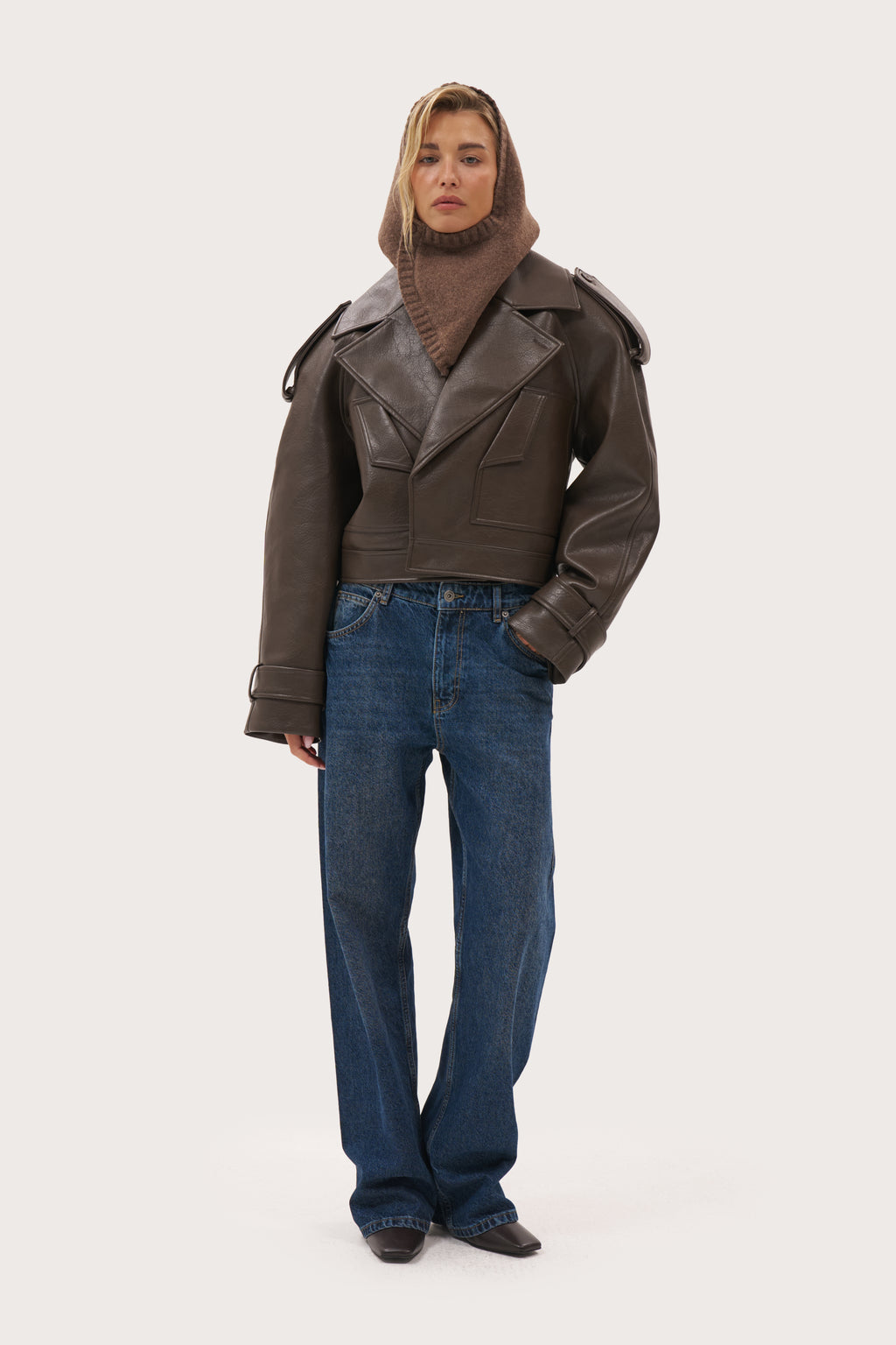 Knitted Snood - Brown