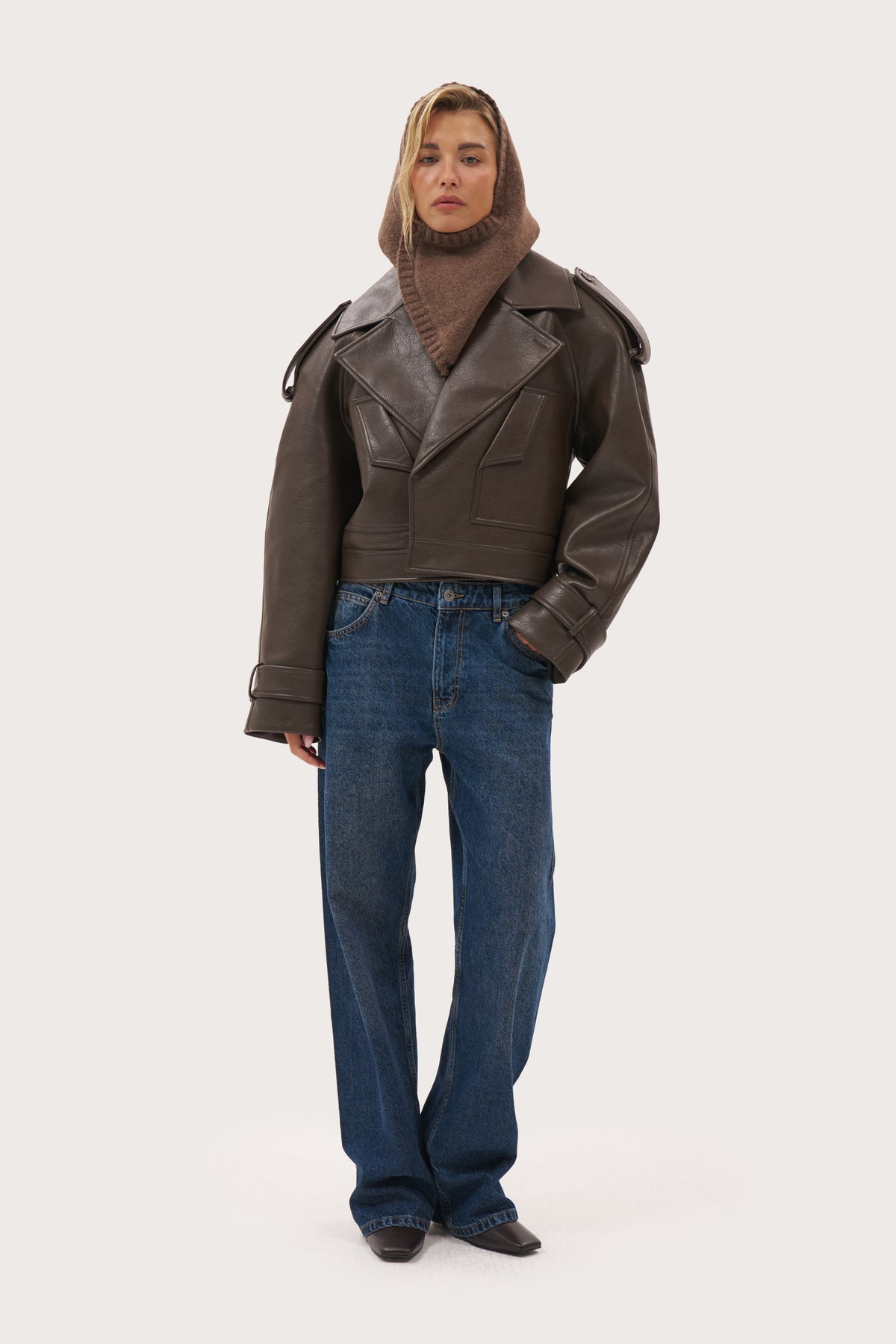 Knitted Snood - Brown