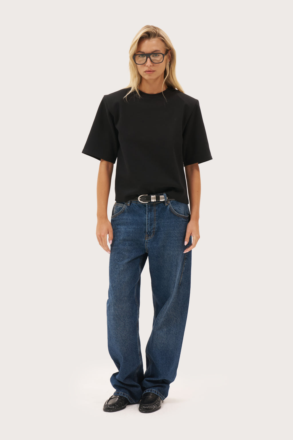 Twin Collar Power Tee - Black