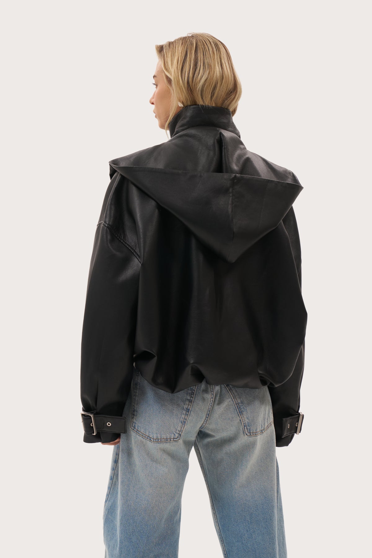 Vienna Faux Leather Jacket - Black