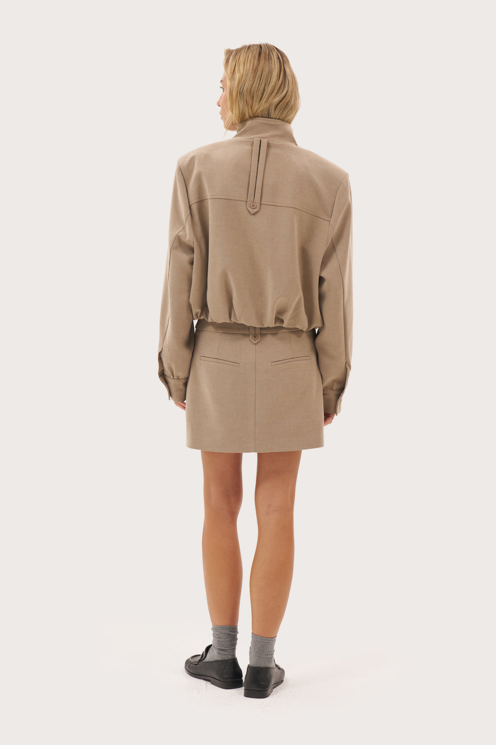 Accord Tailored Mini Skirt - Stone