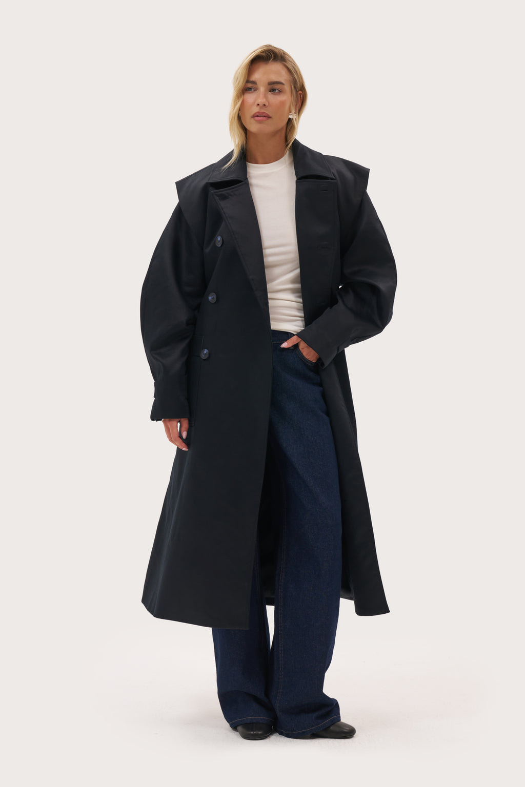 Marlowe Trench Coat - Midnight