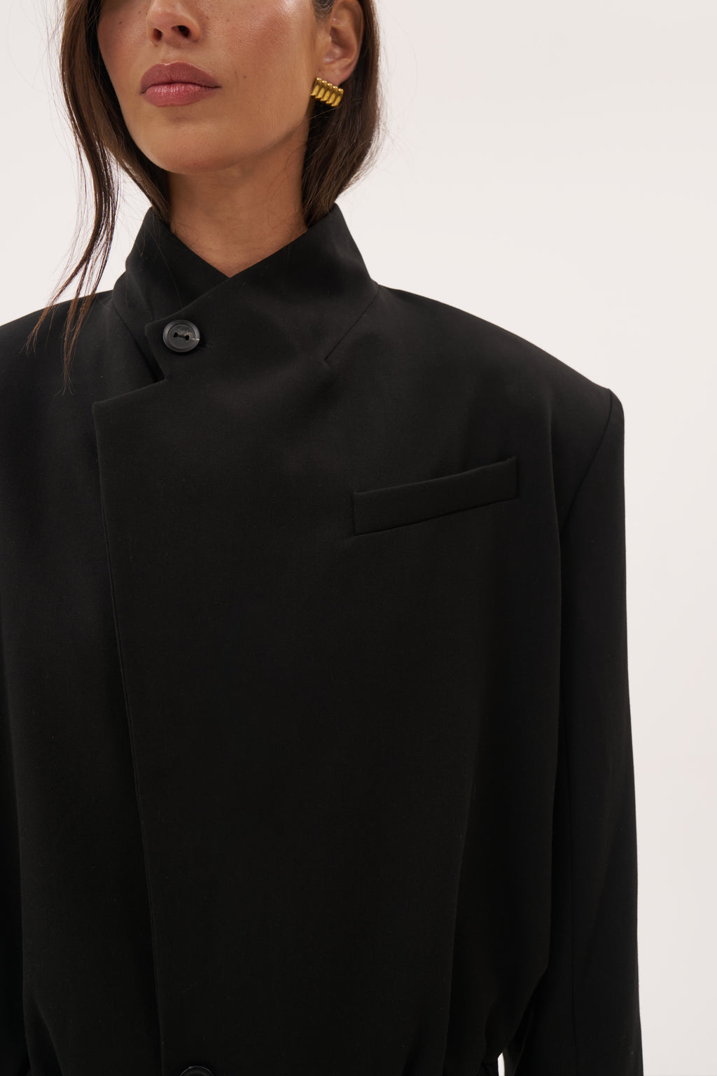 Blazer Bomber Jacket - Black