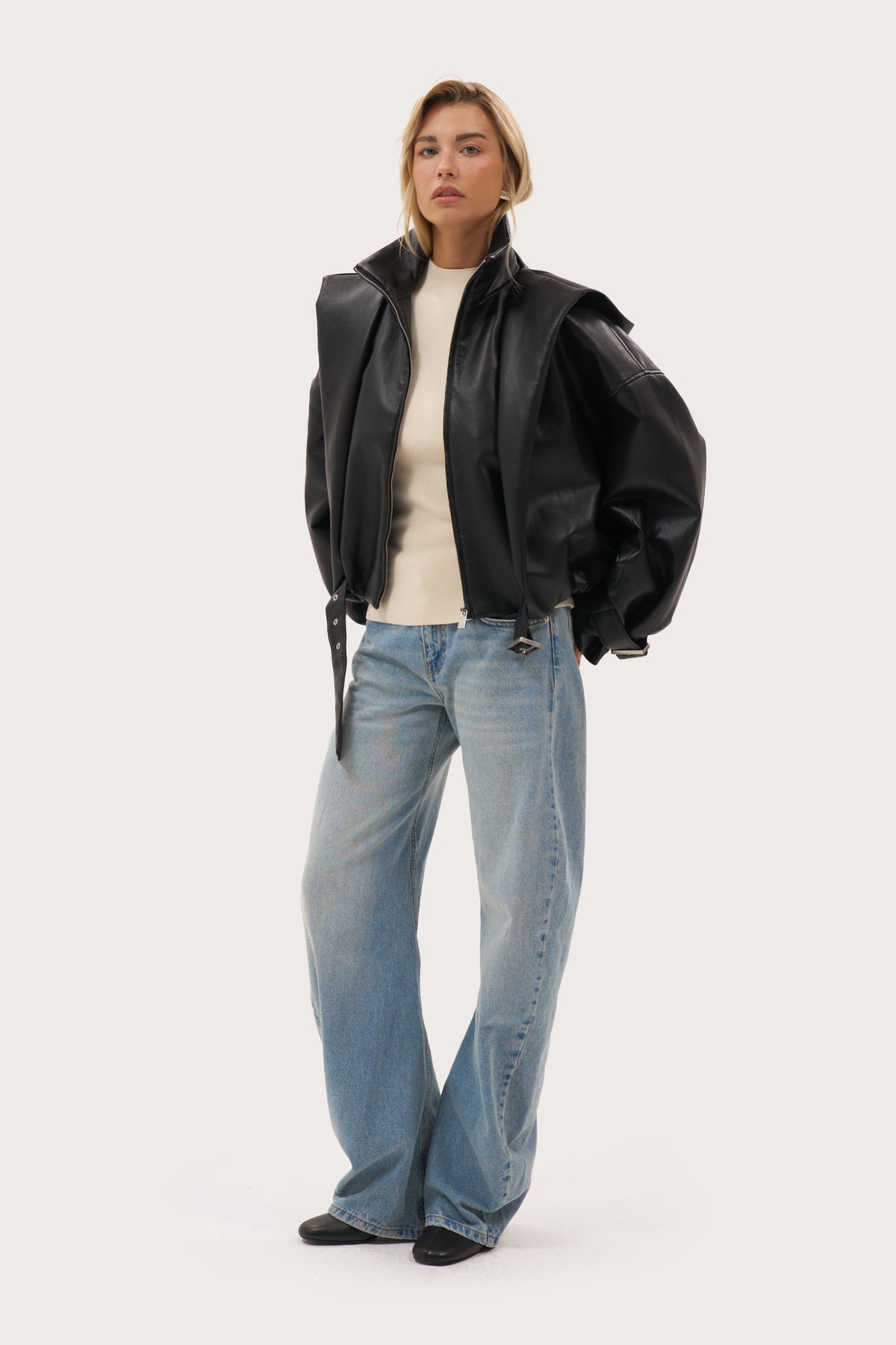 Vienna Faux Leather Jacket - Black