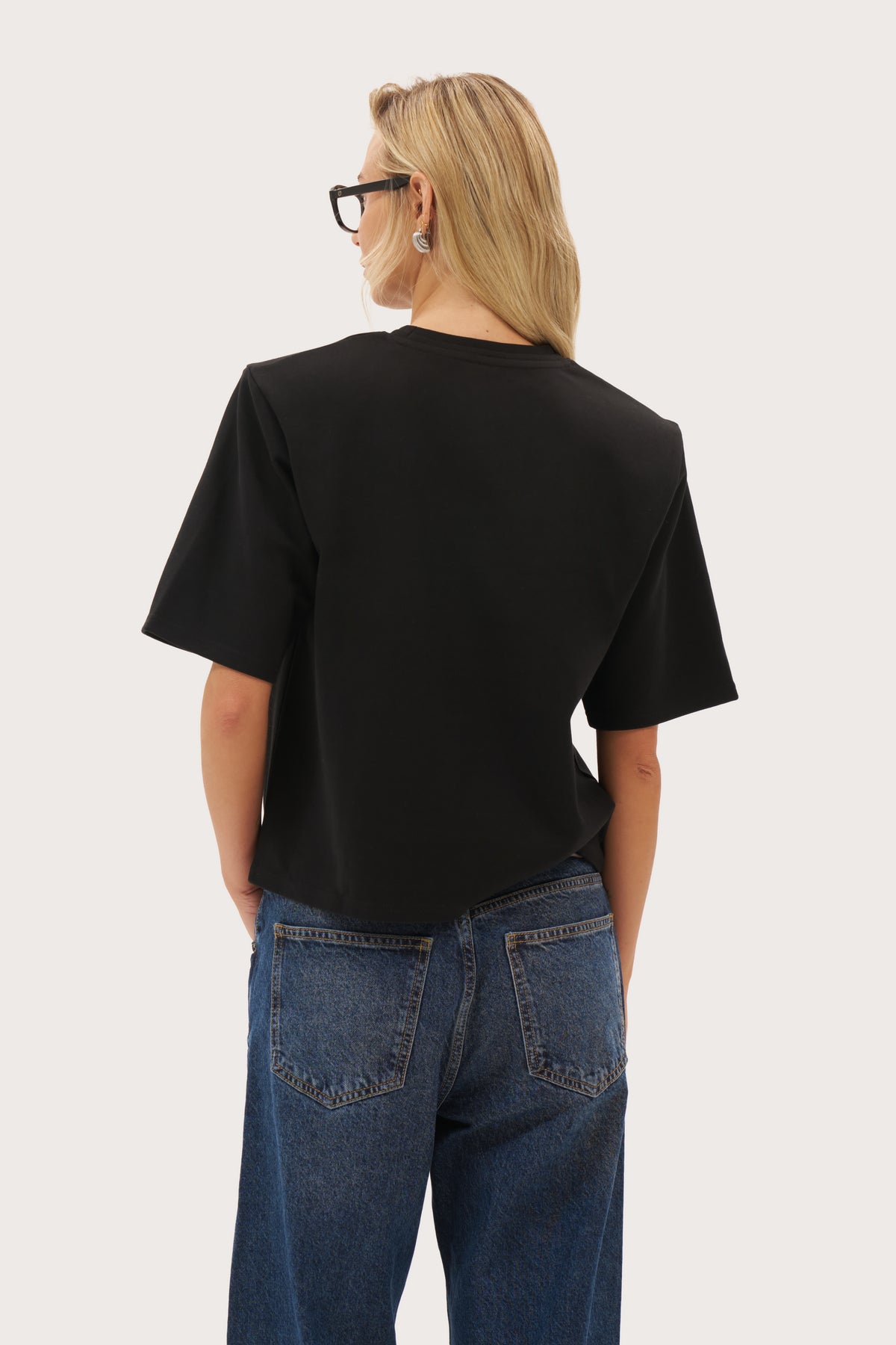 Twin Collar Power Tee - Black