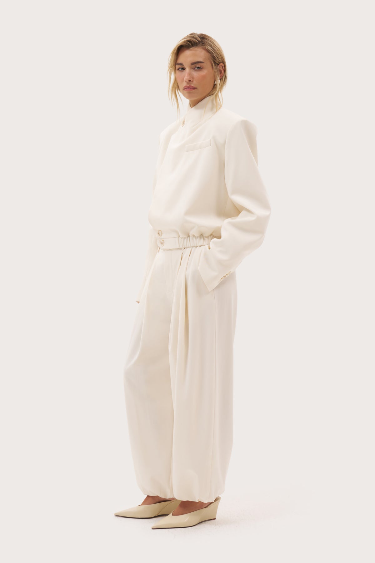 Blazer Bomber Jacket - Cream
