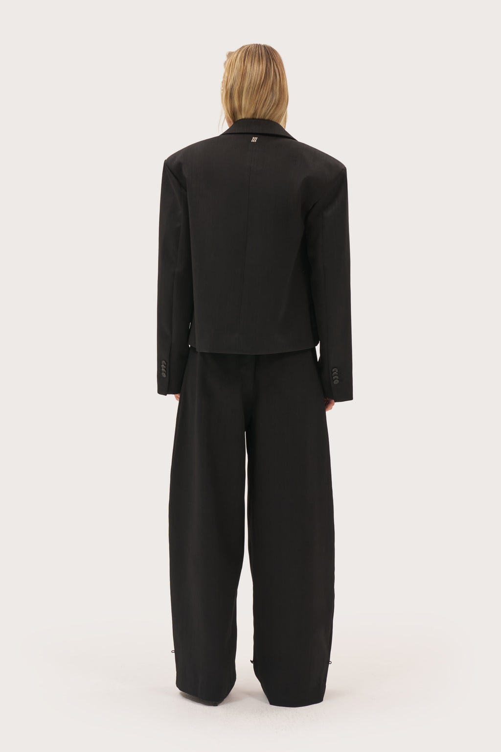 Relaxed Balloon Tailored Trousers - Black