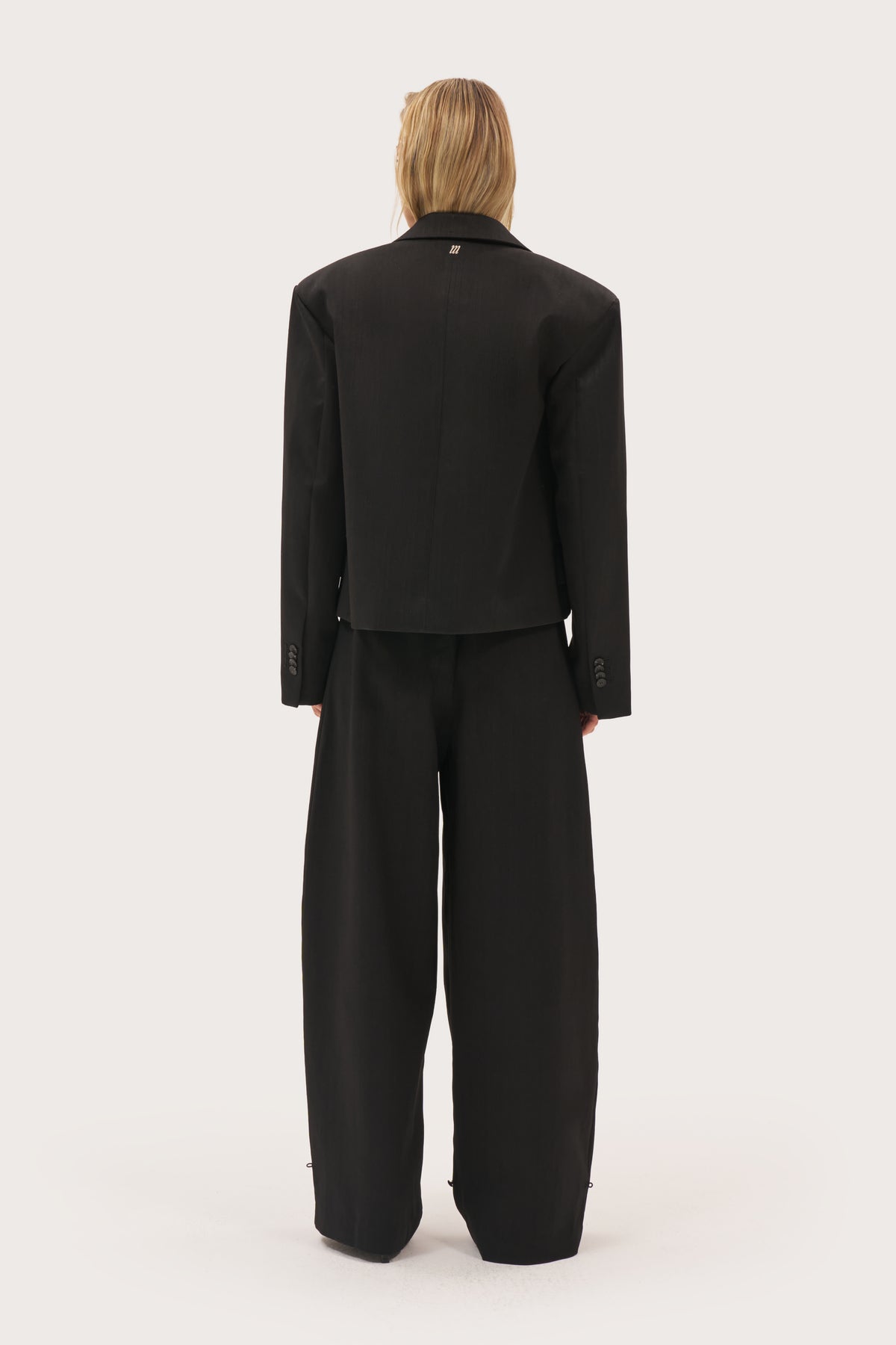 Relaxed Balloon Tailored Trousers - Black