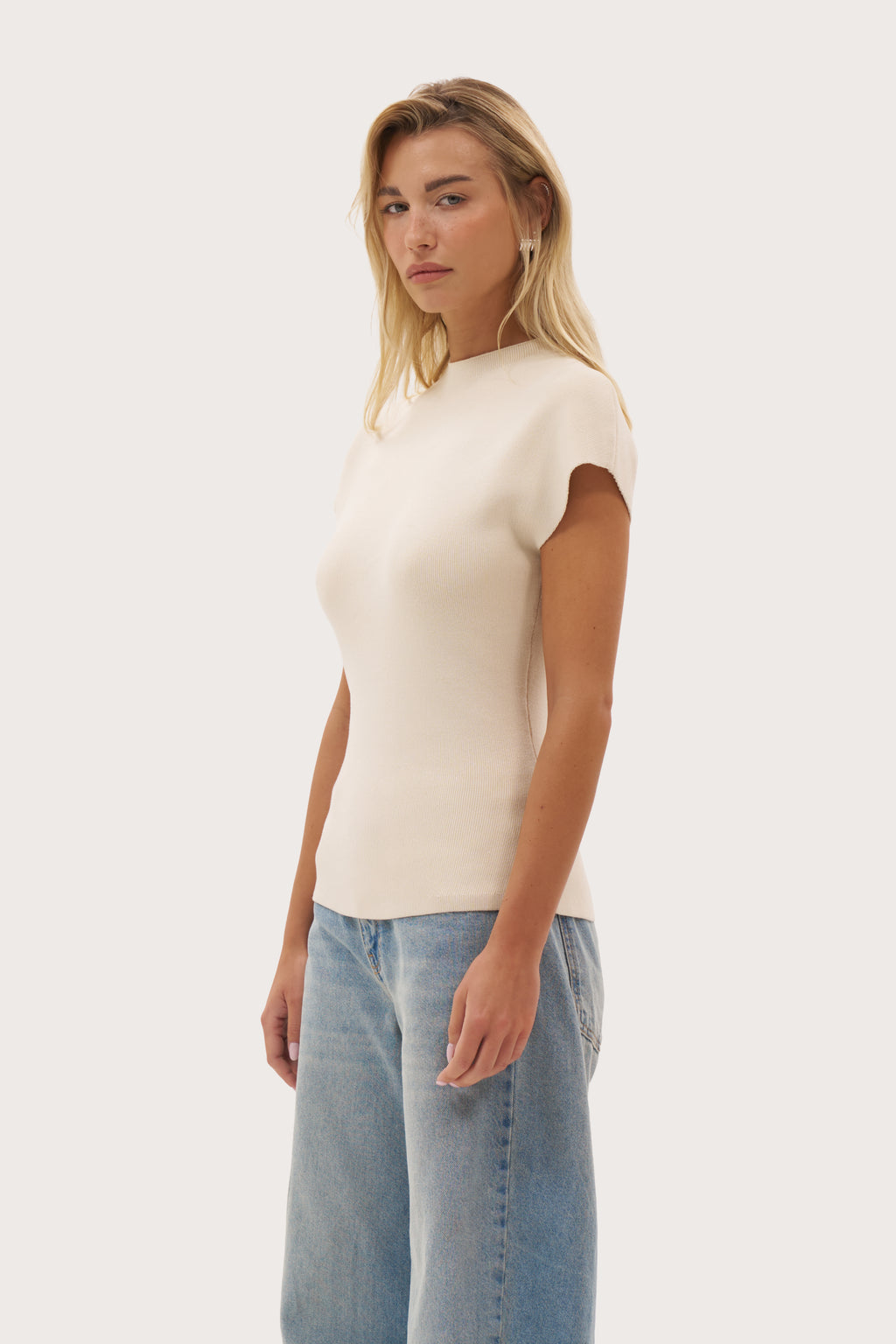 Simplicity Knit Top - Beige