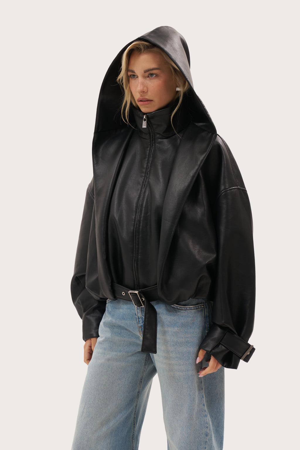 Vienna Faux Leather Jacket - Black