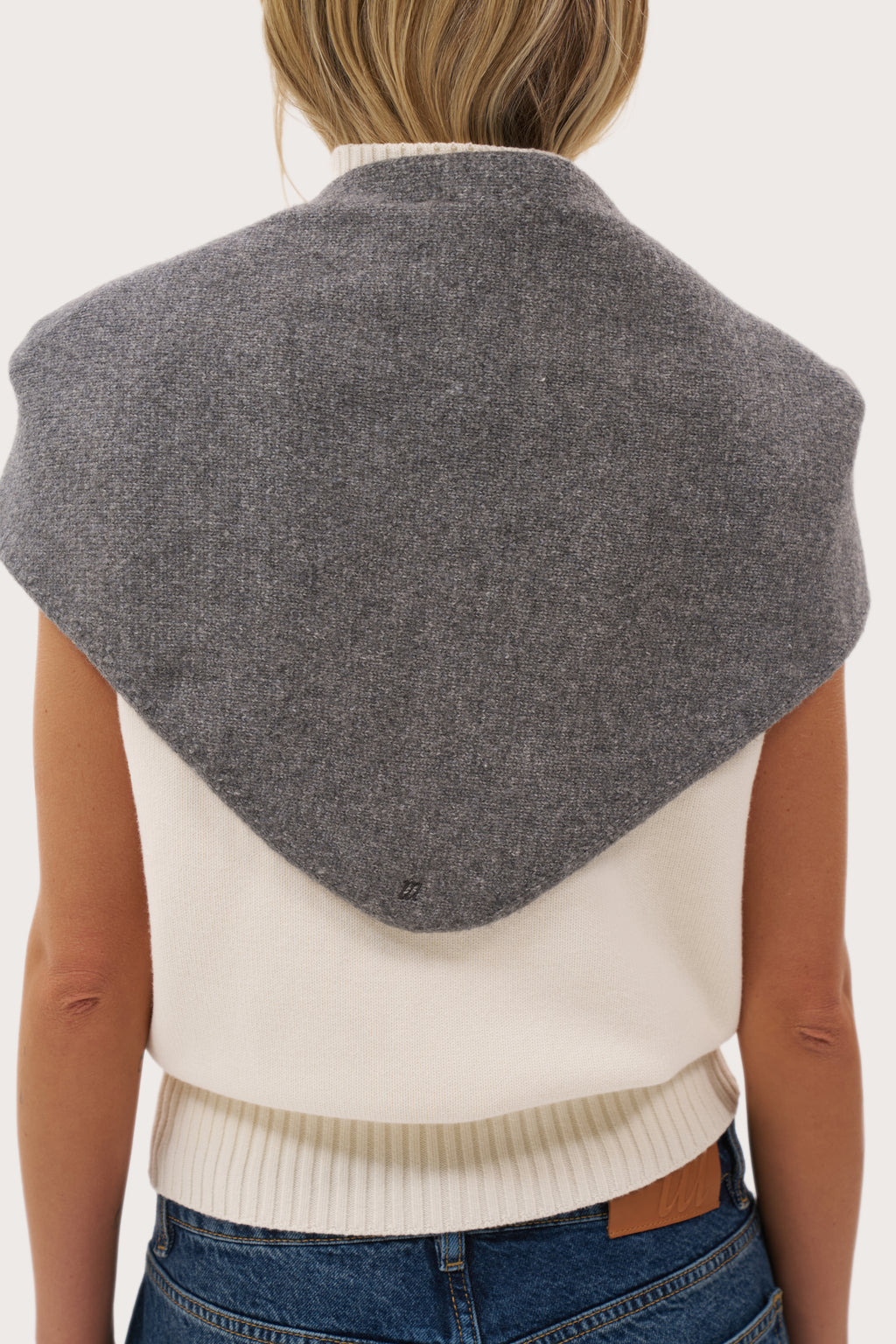 Knitted 2-in-1 Tie Scarf - Dark Grey