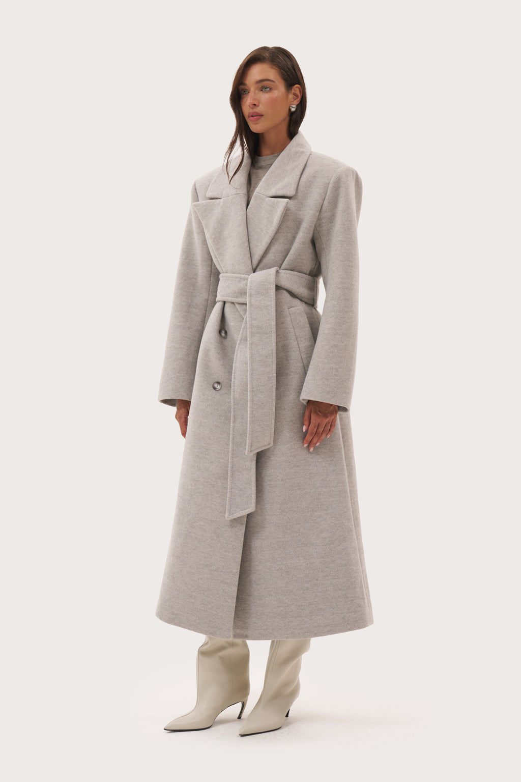 Wren Double Breasted Coat - Grey