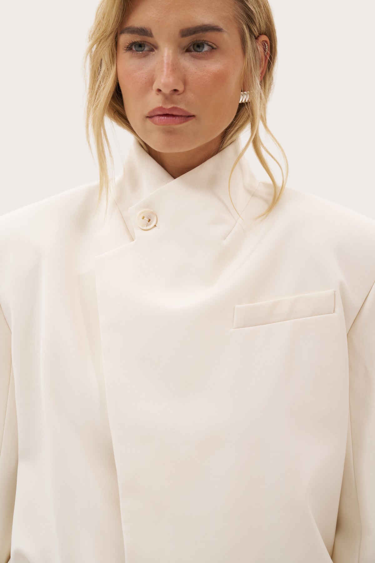 Blazer Bomber Jacket - Cream