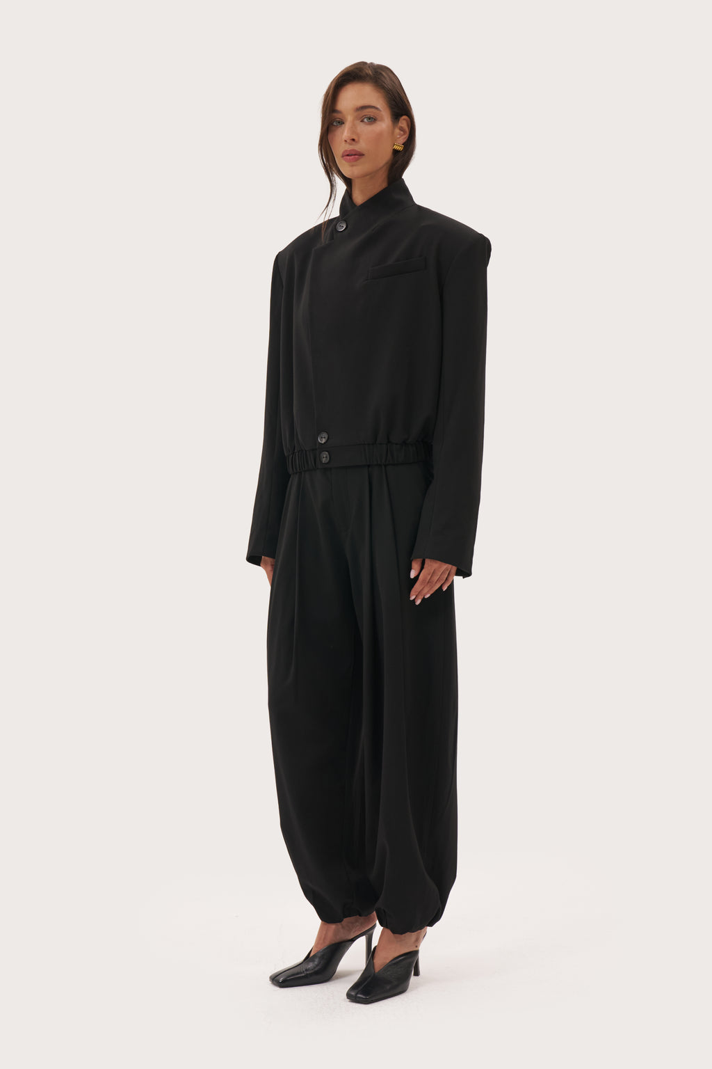 Blazer Bomber Jacket - Black