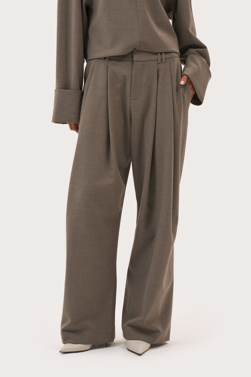 Solene Tailored Trousers - Taupe