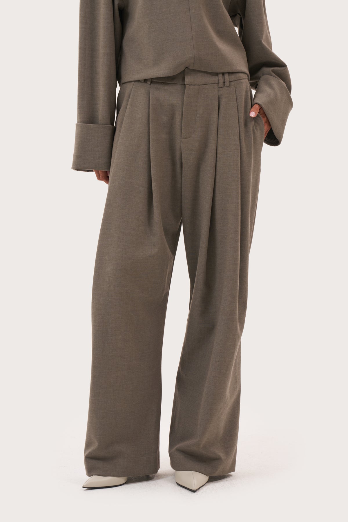 Solene Tailored Trousers - Taupe
