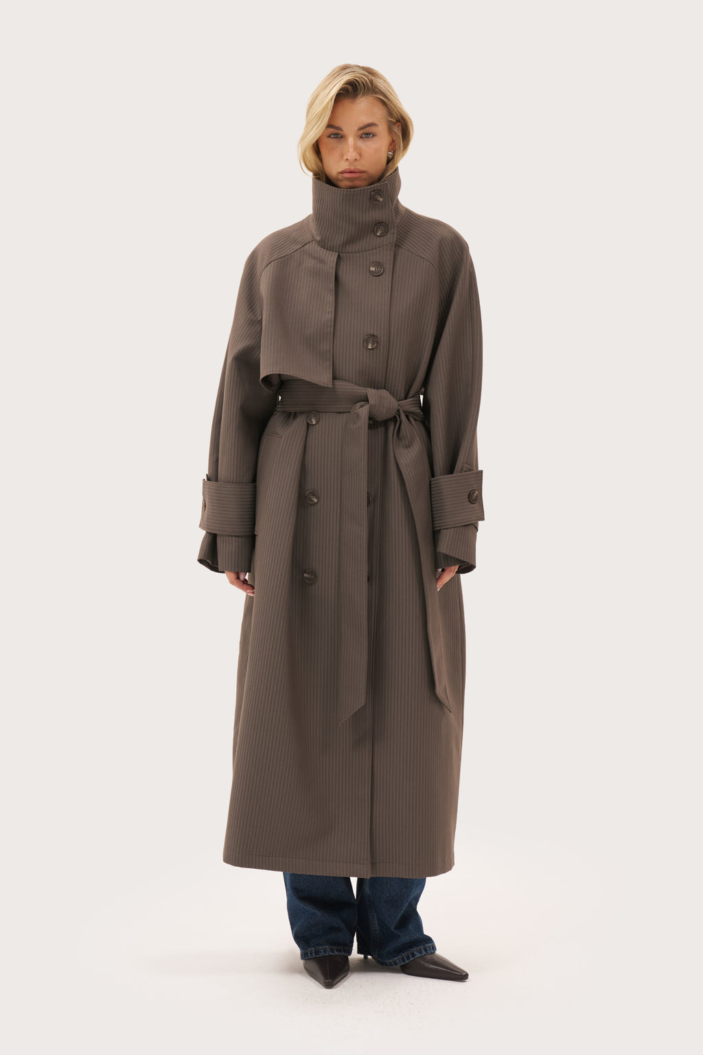 Kensington Oversized Trench Coat - Brown