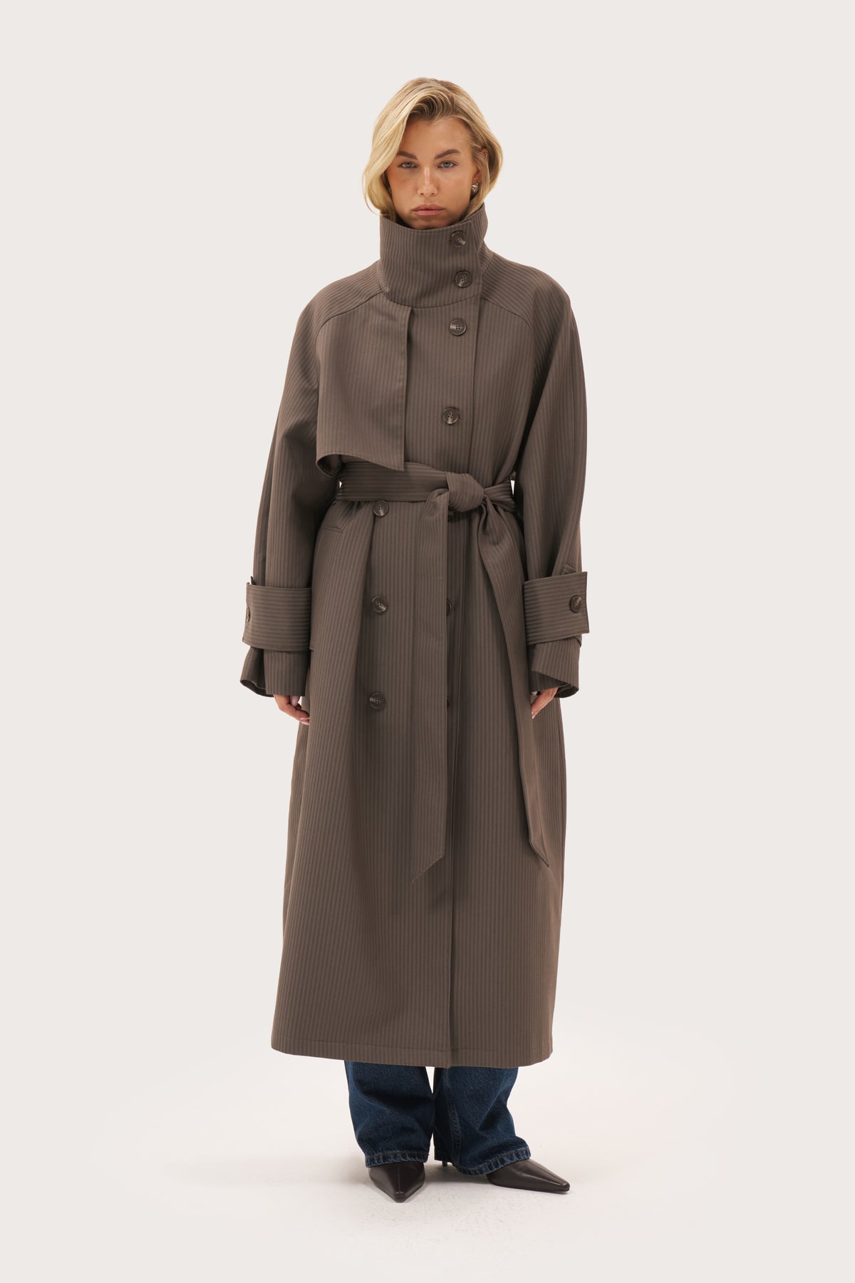 Kensington Oversized Trench Coat - Brown