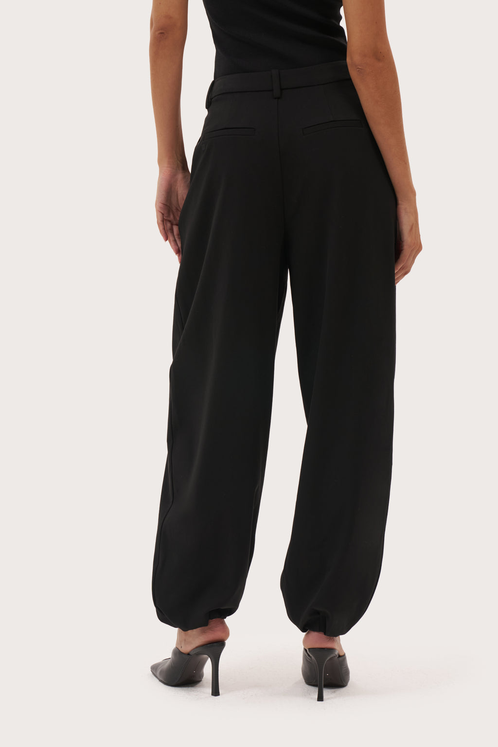 Cuffed Tailored Trousers - Black