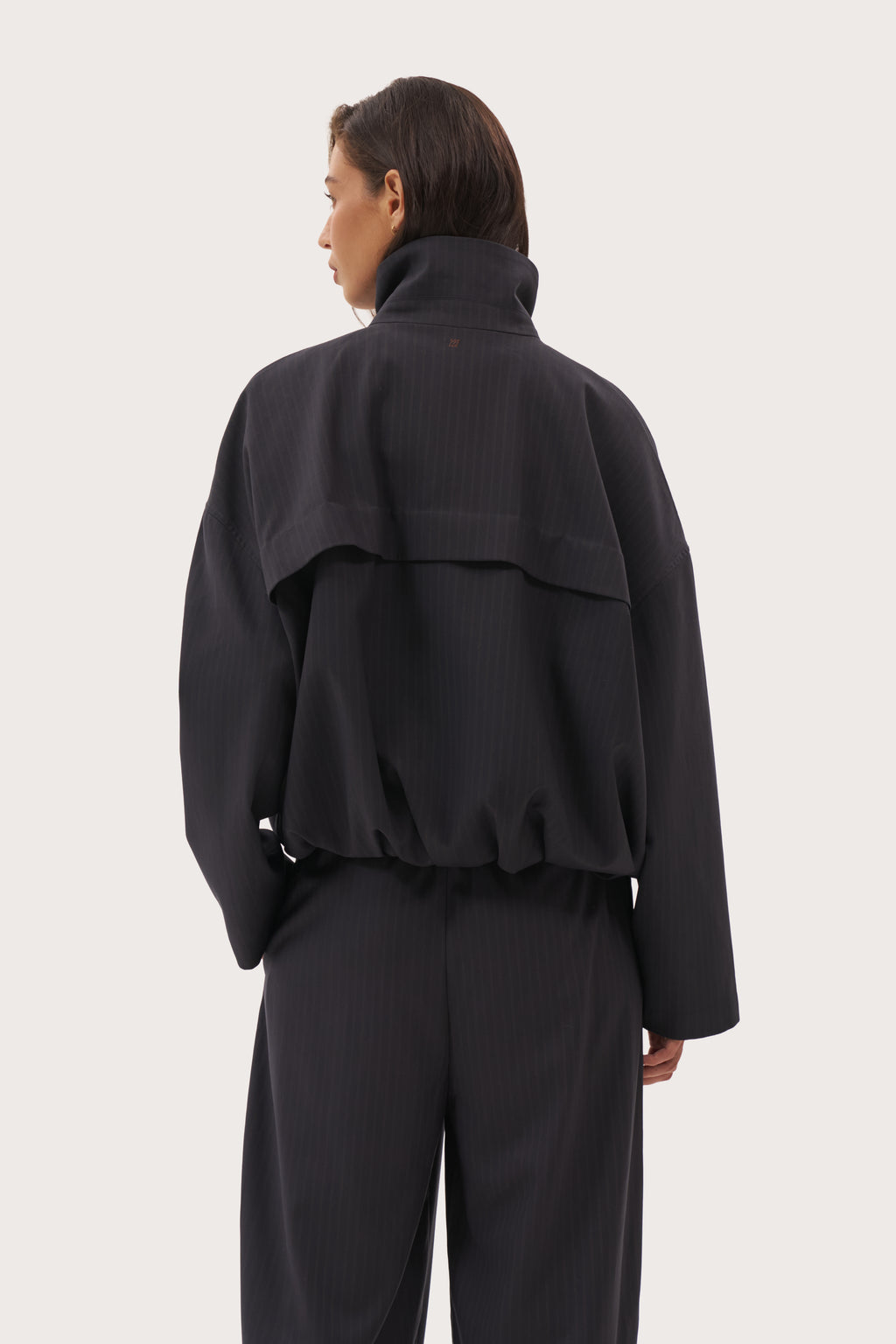 Tailored Track Jacket - Navy Pinstripe