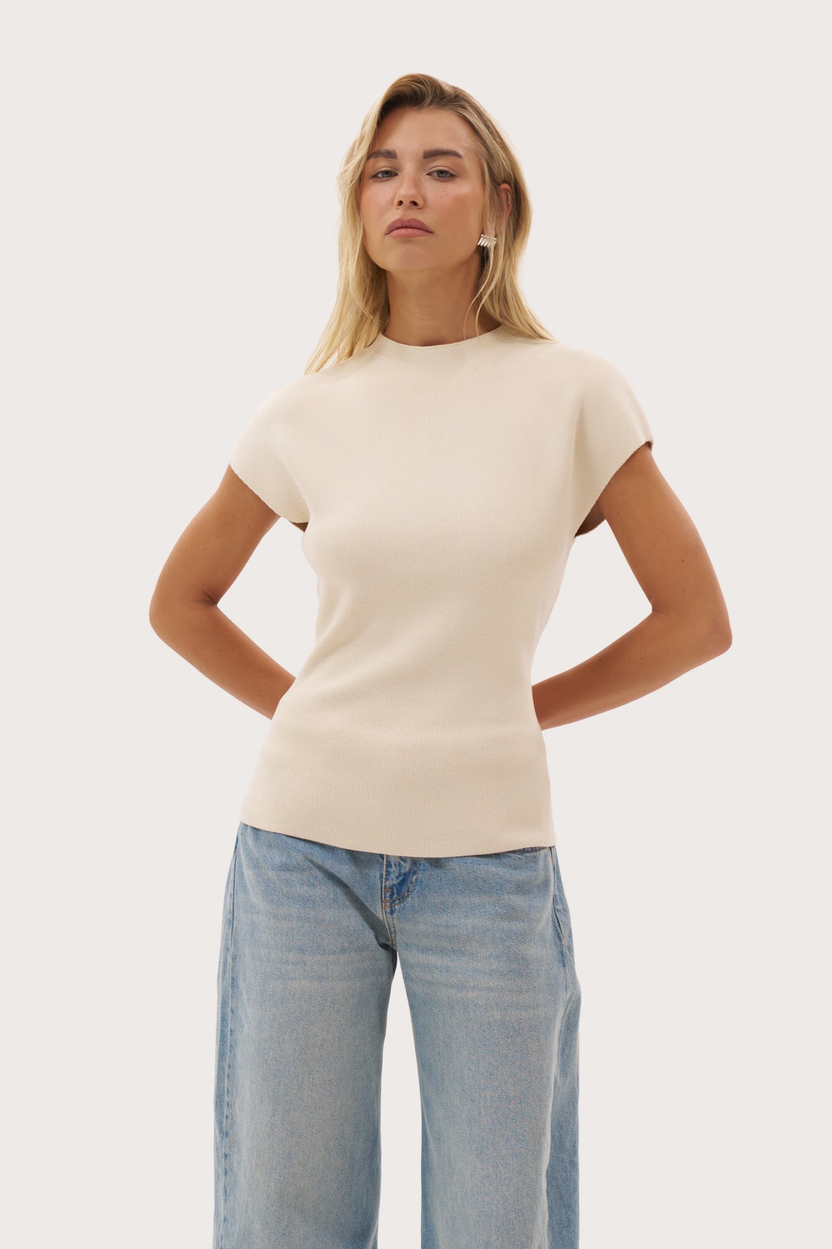 Simplicity Knit Top - Beige