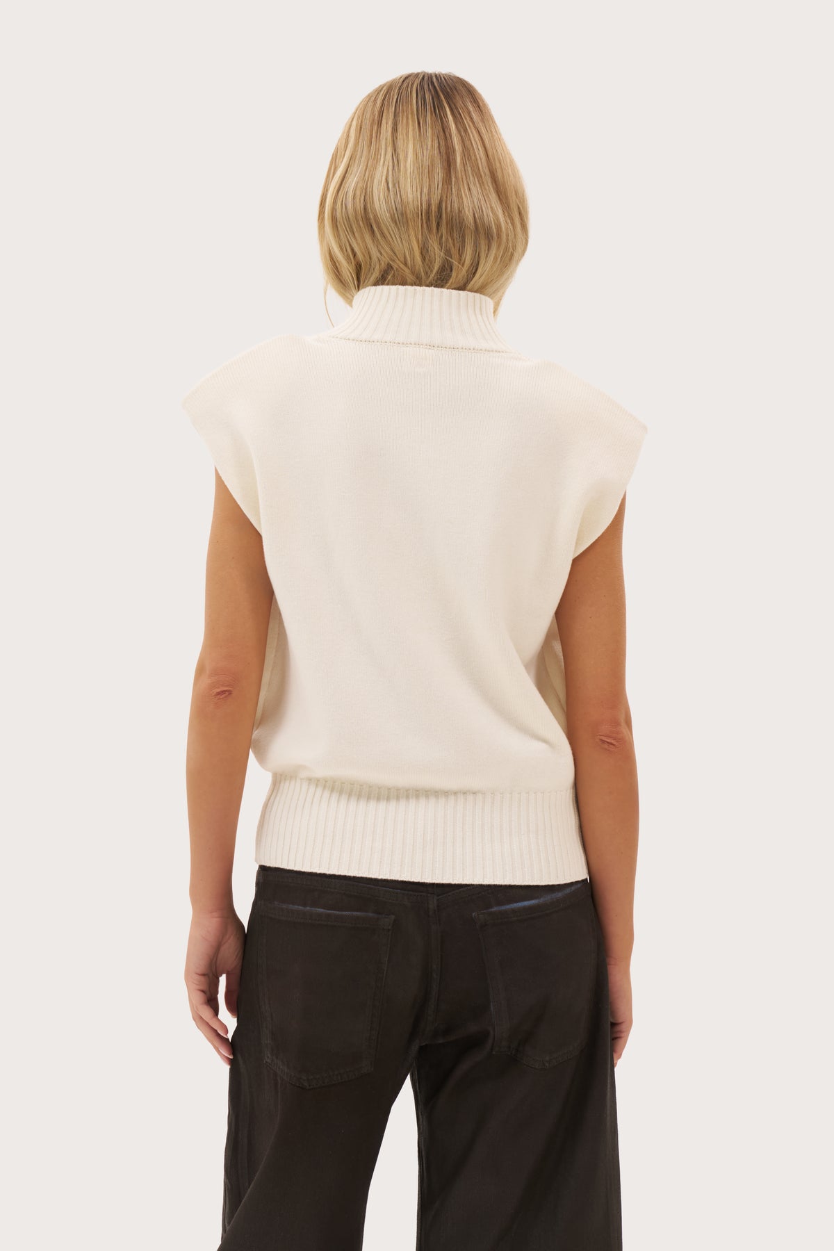 Button Through Knit Top - Cream