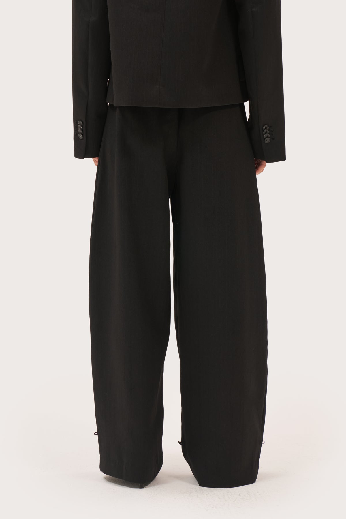 Relaxed Balloon Tailored Trousers - Black