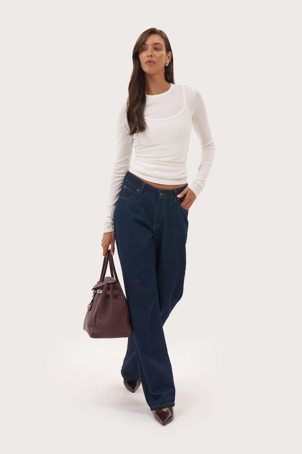 Relaxed V Waist Jeans - Indigo
