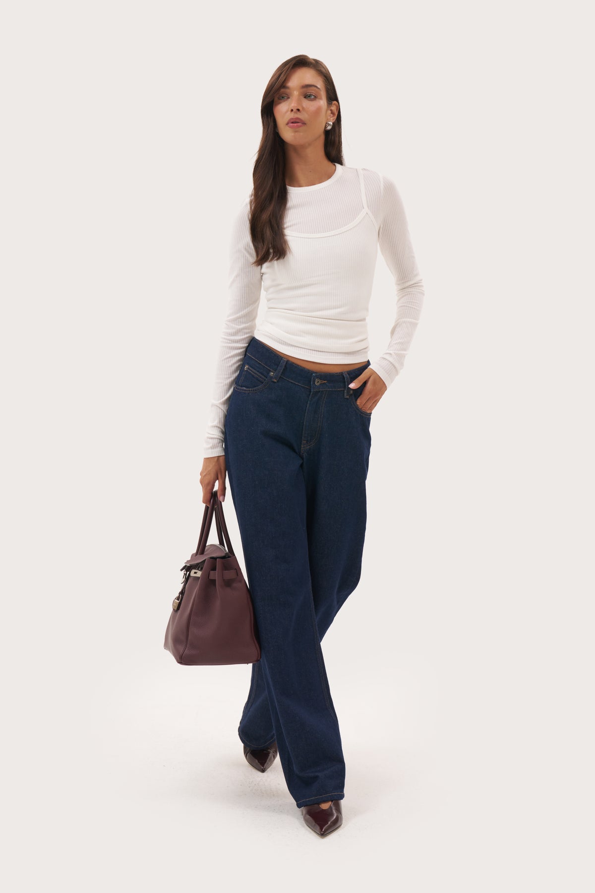 Relaxed V Waist Jeans - Indigo
