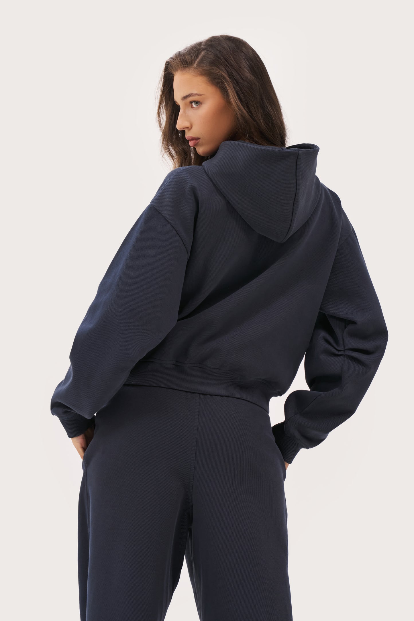 Daily Errands Mid Length Hoodie - Washed Navy