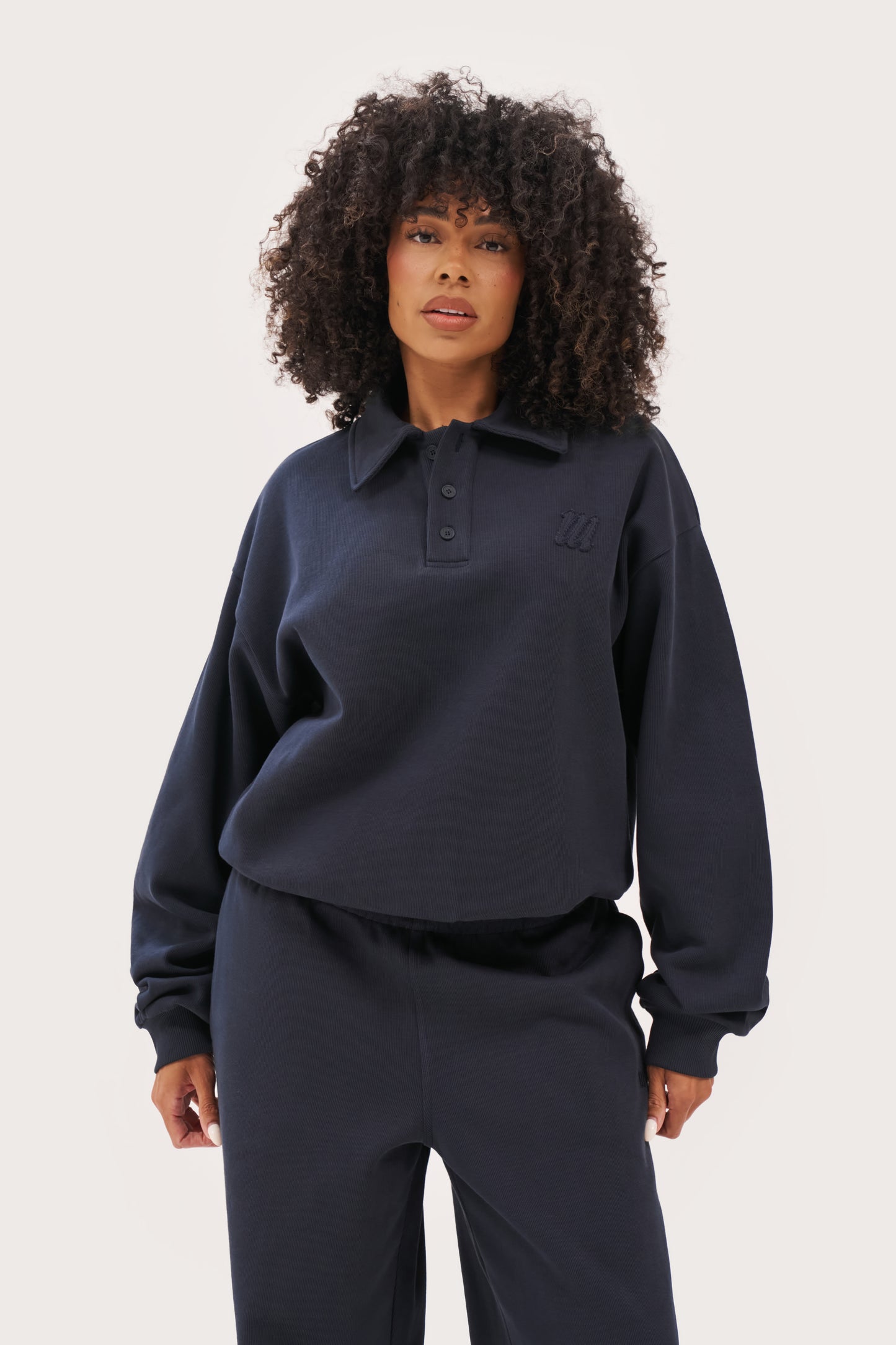 Daily Errands Collared Sweatshirt - Washed Navy