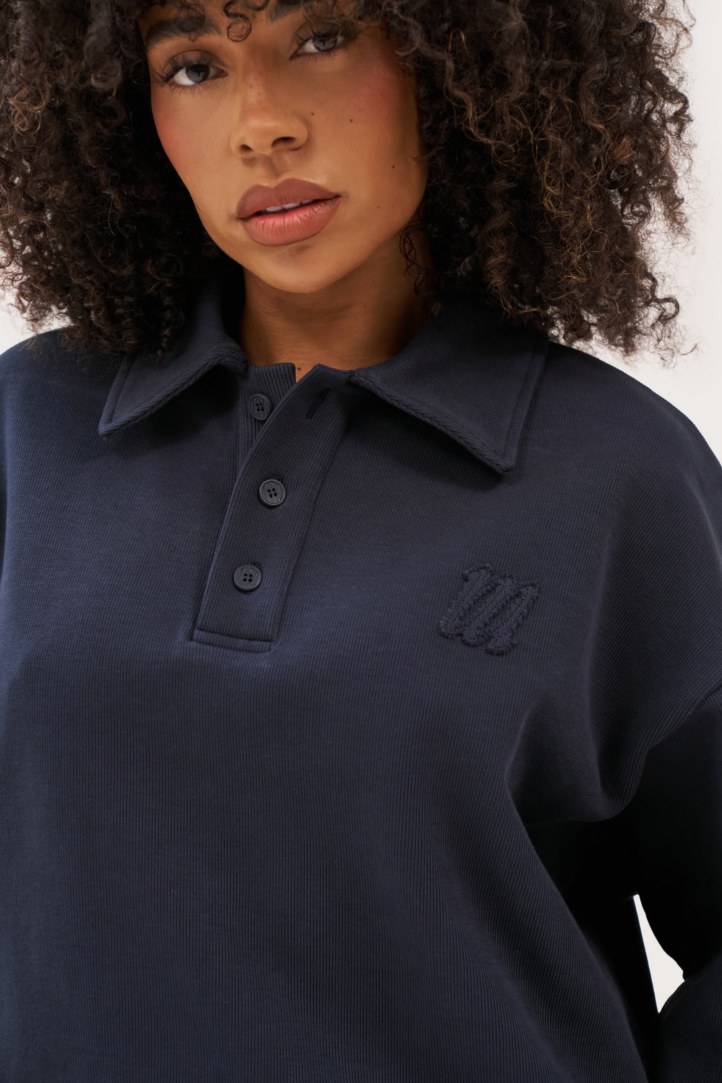 Daily Errands Collared Sweatshirt - Washed Navy