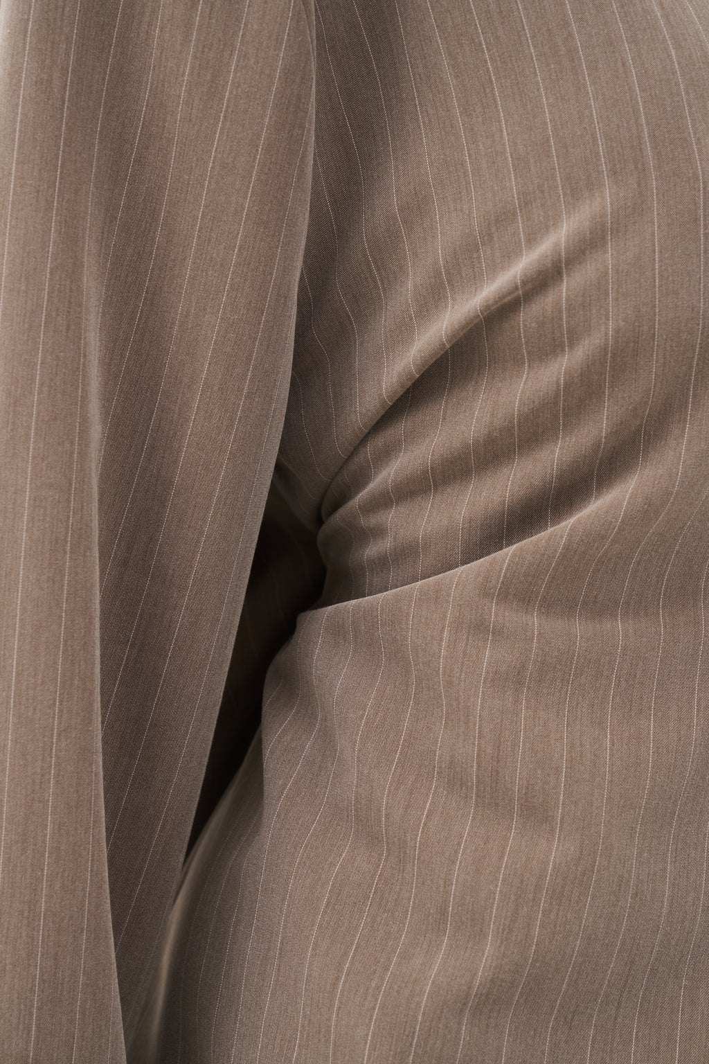 Pinstripe Oversized Shirt - Taupe