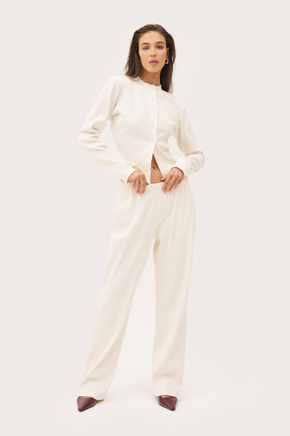 Awayday Pleated Pants - Cream