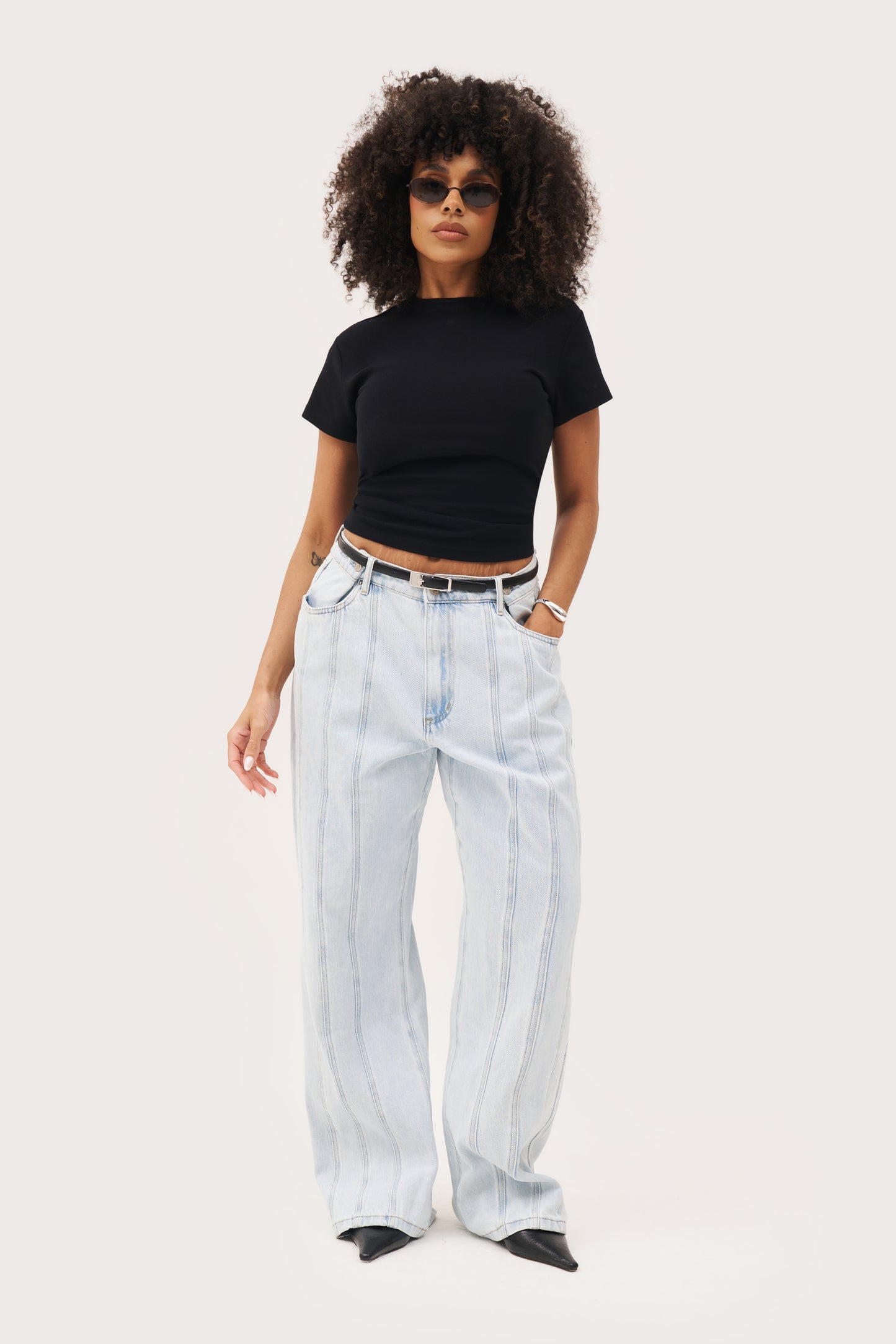 Dreamer Pointelle Tee - Black