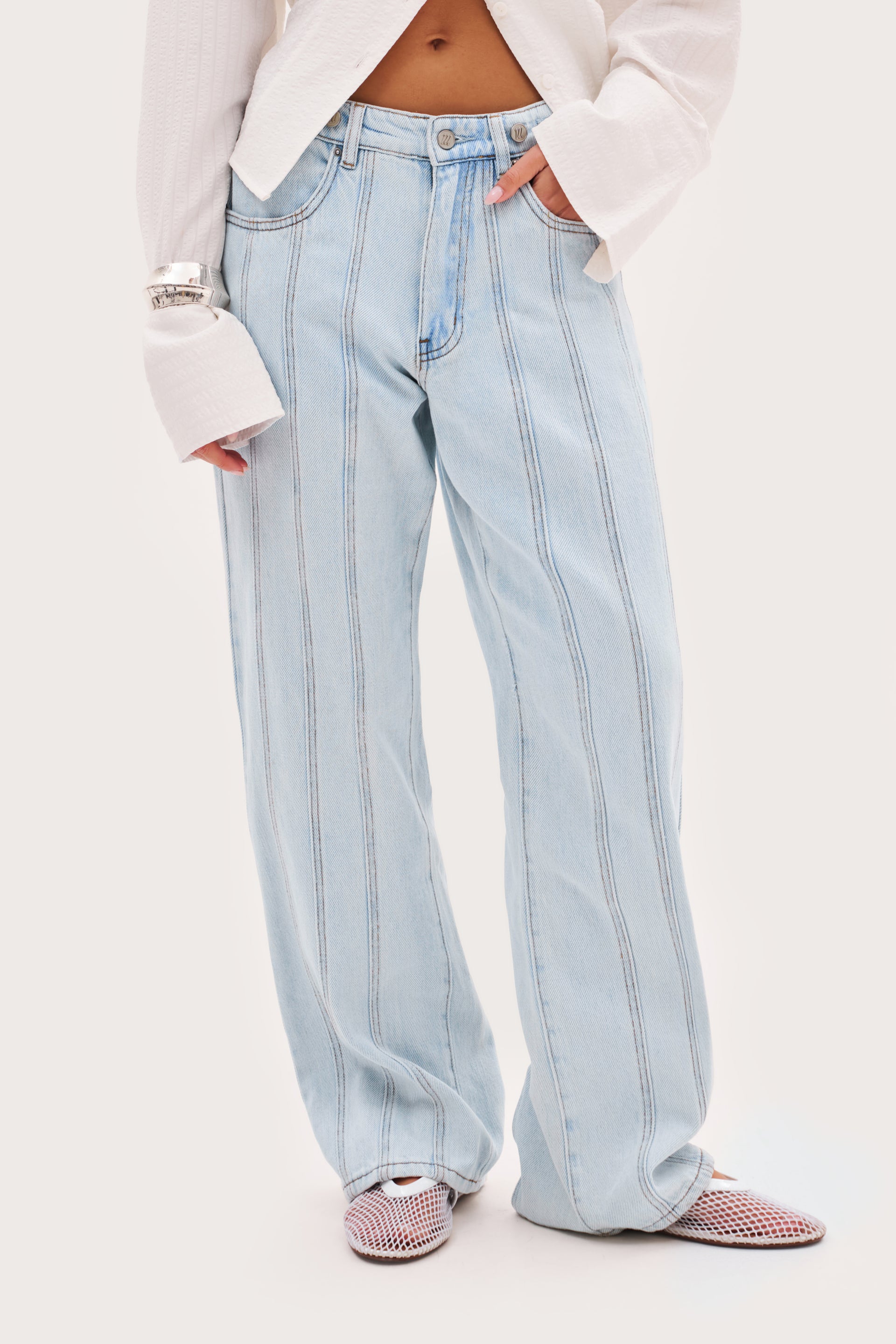 Seam Detail Boyfriend Jeans