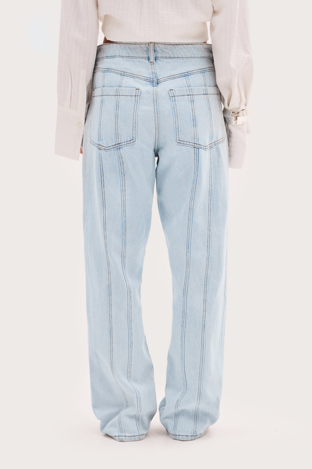 Seam Detail Boyfriend Jeans - Blue