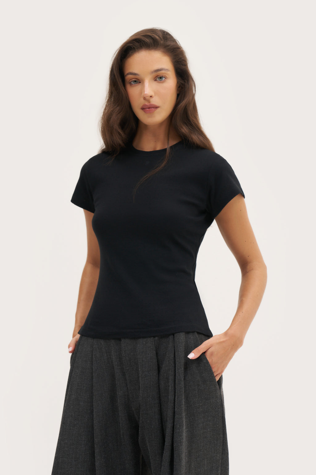 Dreamer Pointelle Tee - Black