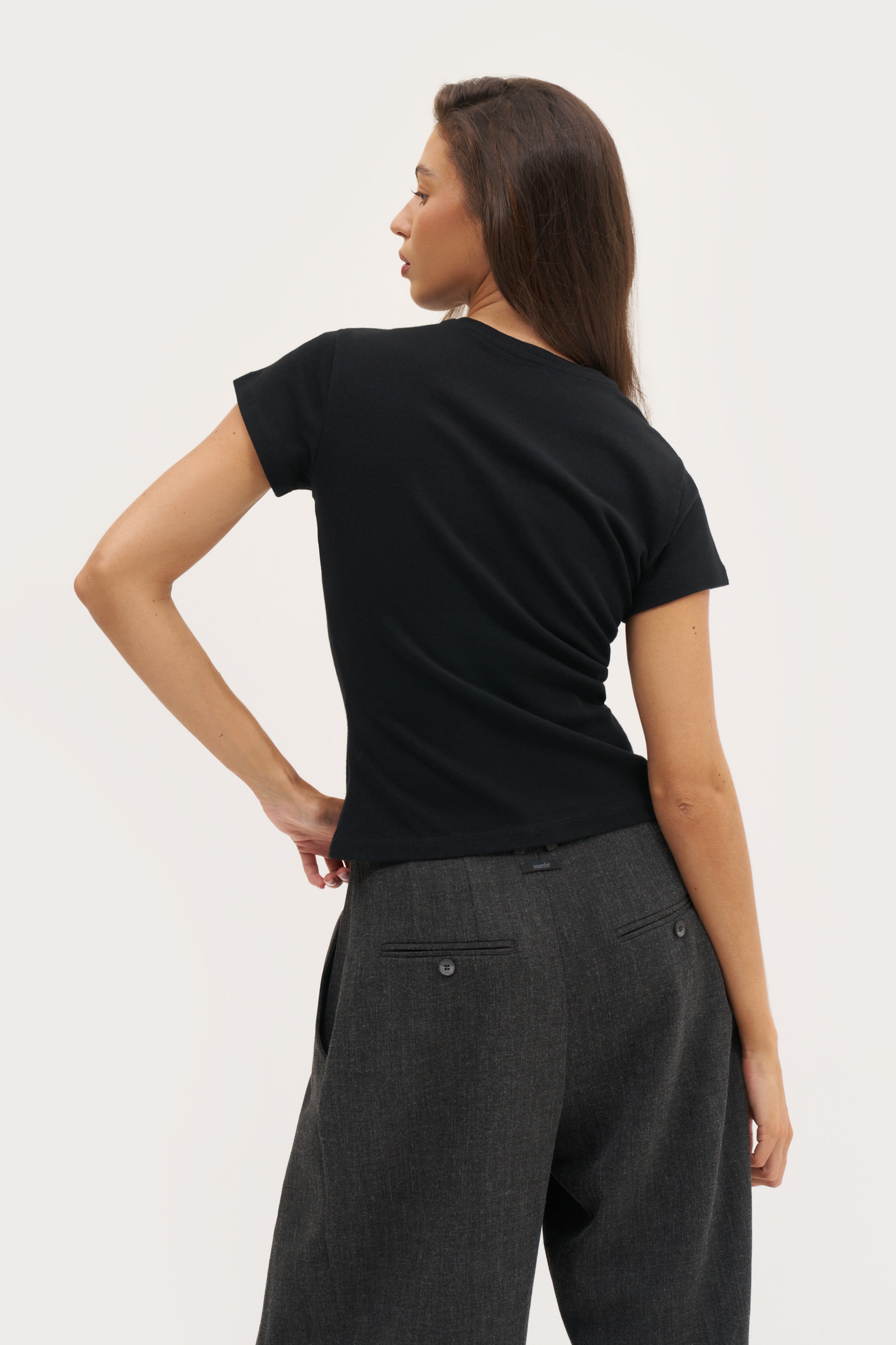 Dreamer Pointelle Tee - Black