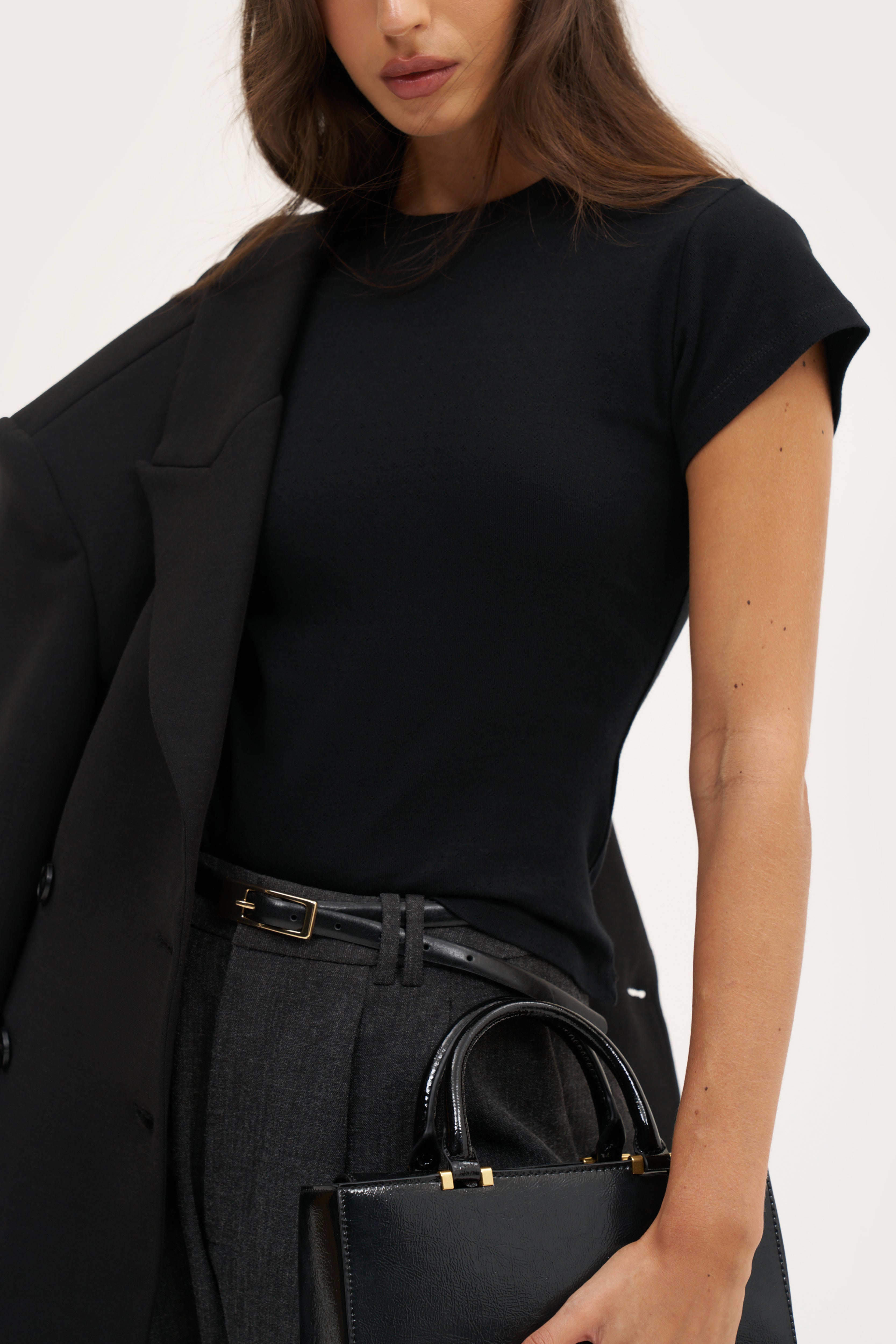 Dreamer Pointelle Tee - Black